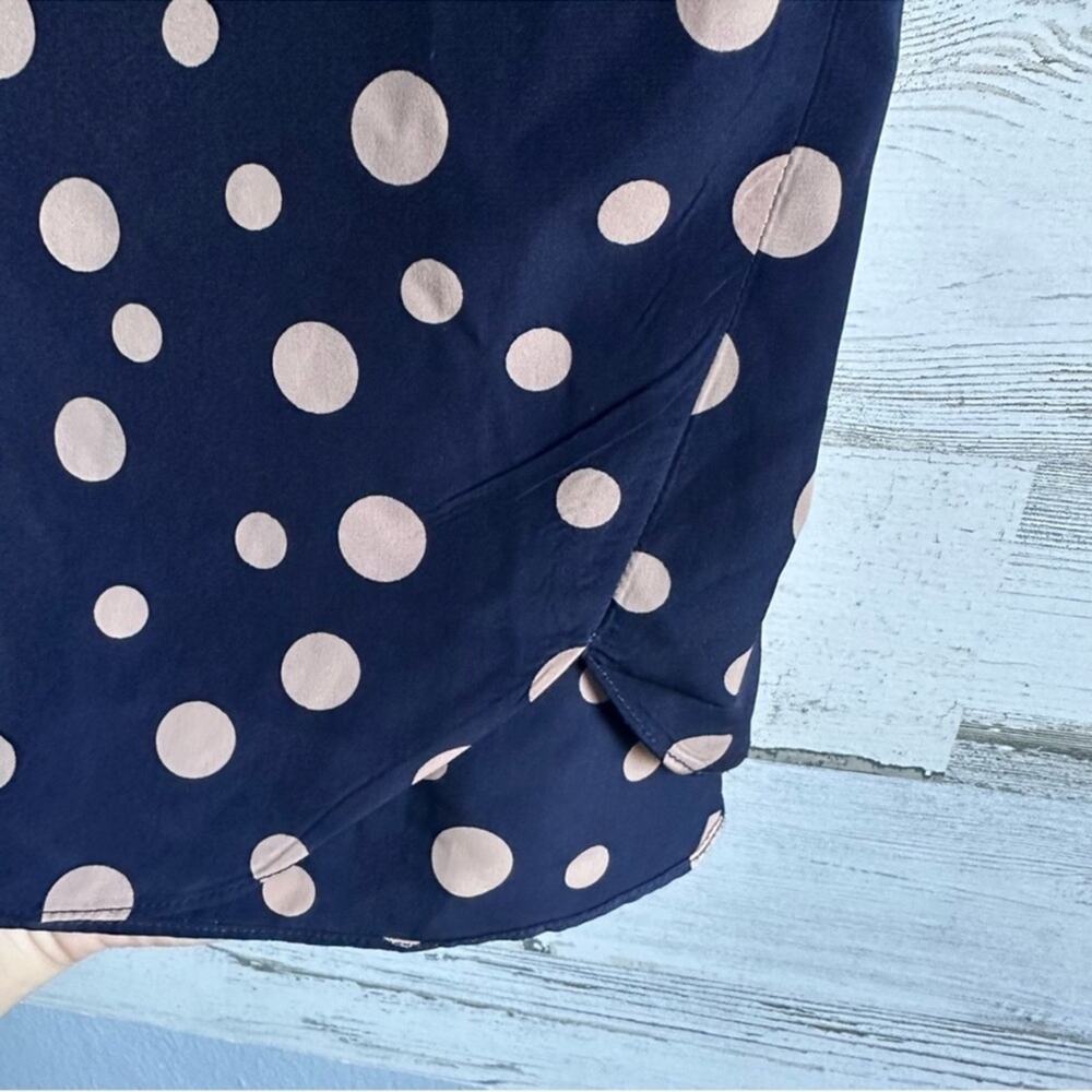 HATCH Navy Blue Polka Dot Maternity Short Sleeve Blouse Button Back Small - Picture 6 of 12